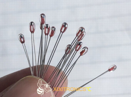 Radialne termistory chipowe z powłoką szklaną do serii AIRMATIC MF57 z rozmiarem głowicy 1,6 mm i 2,3 mm